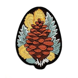 3.5" Pinecone Iron On Patch - Pinecone Decorations for Clothes, Holes, Clothing, Dress, Jeans, Hat, Backpacks - Embroidered Tree Pinecone Iron On Patch