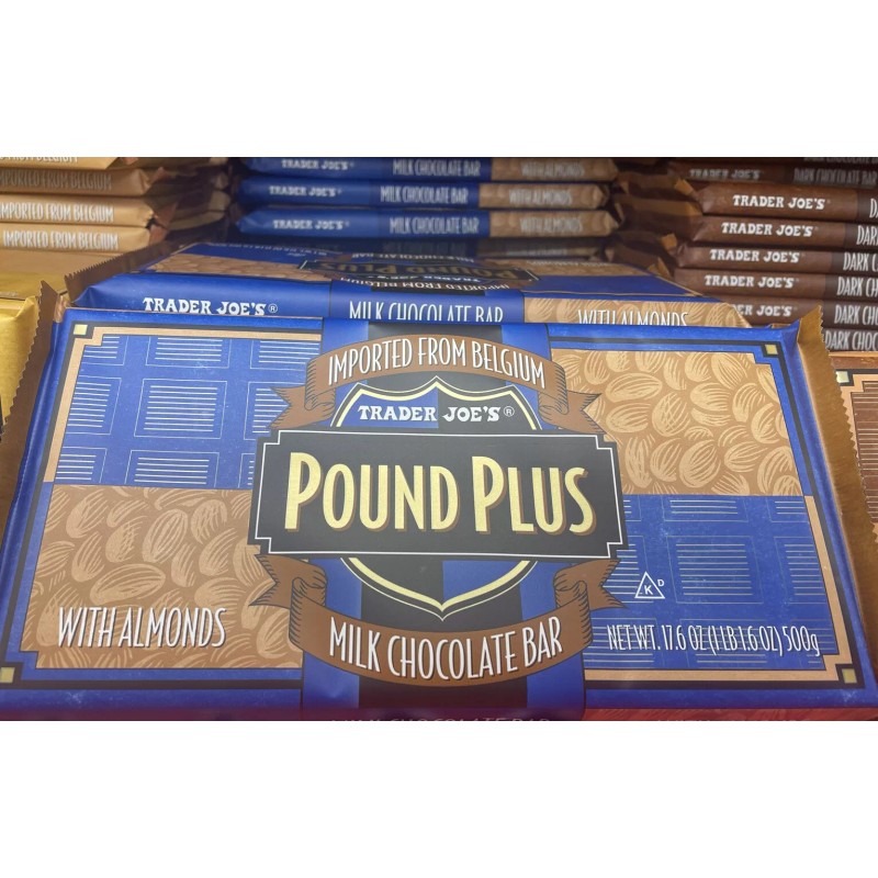 Trader Joe's Joes Pound Plus Milk Chocolate Bar With Almonds