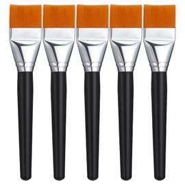 Pack of 5 Acrylic Brushes, High-Quality Acrylic Paint, Nylon Flat Brush, Easy Cleaning Brush Set, for Oil Painting, Watercolour Painting, Gouache Painting, Acrylic Painting, Body Painting