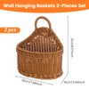 2 Pcs Hanging Wall Basket for Pantry Storage, Woven Wall