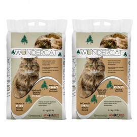 Progressive Planet Wundercat Natural Pine Cat Litter, 20lbs (Pack of 2) - 100% Reclaimed Wood Pellets for Superior Absorption & Odor Control - Low-Tracking & Biodegradable - No Synthetic Perfumes