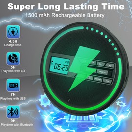 Tragbarer CD-Player mit Dual-Lautsprechern | Antischock, USB/AUX, LCD-Display | 5 EQ-Modi, A-B Repeat, 10 Geschwindigkeiten | Mobiler Musikplayer in Schwarz