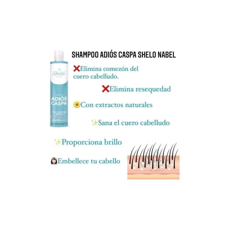 Shampoo Adiós Caspa + Ajo 100% Eficaz / Sheló Nabel