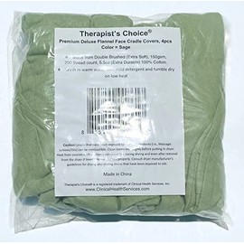 Therapist’s Choice® Premium Flannel Face Rest Covers, for Massage Table Face Cushions, Includes 4 x Fitted Face Rest Covers (Sage Face Rest Covers 4pcs)