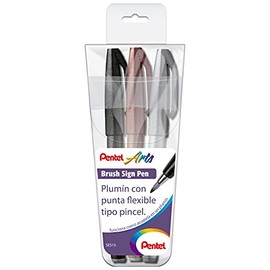 Marcadores Punta Pincel Base Agua Pentel 3 U-SES15C-AEN-EST