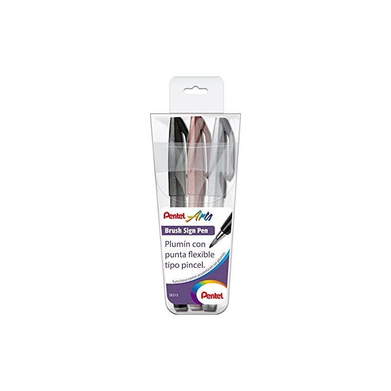 Marcadores Punta Pincel Base Agua Pentel 3 U-SES15C-AEN-EST