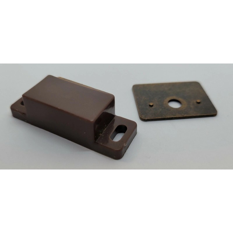 N/A Brown & Black Plastic Magnetic Catch with Fixed Strike