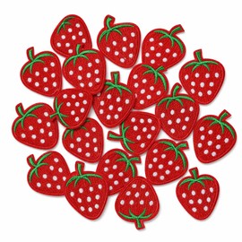 20Pcs Strawberry Iron On Patches Embroidered Fruit Appliques