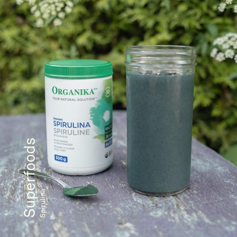 Organika Certified Organic Spirulina Powder- Superfood, 3rd Party Tested, Pristine