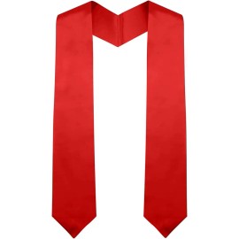 Plain Graduation Stole Colorful Stole for Kid Length 50",Rich in ColorSize: 50", Color: Red
