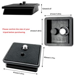 2 Pack 41mm Tripod Quick Release Plate Camera Mounting Adapter, QR Release Camera Tripod Ball Head Parts Replacement Compatible with Ambico Sunpak Kalimar Zomei Tripod Mount 1 5/8’’