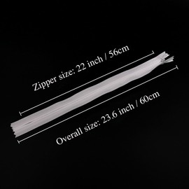 20PCS Nylon Invisible Zipper,Sewing for Handmade Garment/Bags/Home Textile,Tailor Sewer Crafter's Special(22 inch,White)