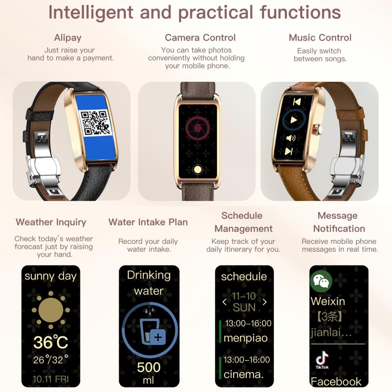 Elegant Smart Watch for Women Fitness Tracker with Step Counter