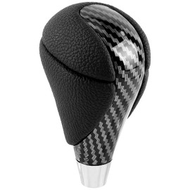 CARBBIA Carbon Fiber Gear Shift Knob Black Leather Compatible with Lexus ES300h ES350 GS300 GS350 GS430 GS450h GS460 IS250 IS350 LS460 LS600h RX350 RX450h Compatible with Toyota Highlander