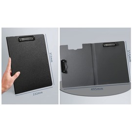 2 Pcs Folding Clipboard,Clipboard Foldable 9x12.5 Waterproof File Folder Clip Boards,A4 or A3 Size File Cover Folder Writing Clipboards with Two Metal Clip,Support Horizontal and Vertical (Pink, A4)