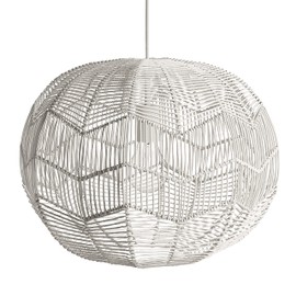 Kenroy Home 94149WH Snaggle 1 Light Rattan Pendants, Large, White