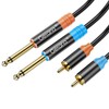 Getaria 9.9ft RCA to 1/4 Cable,Dual 1/4 inch TS to