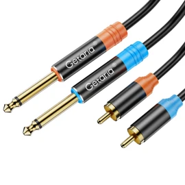 Getaria 9.9ft RCA to 1/4 Cable,Dual 1/4 inch TS to Dual RCA Stereo Audio Cable,2X 6.35mm Male TS to 2 RCA Male Adapter Cable for Amplifier, Music Player, Speaker,TVs