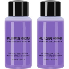 Líquido acrílico para uñas monómero, 2 botellas de monómero acrílico para uñas, 40 ml de líquido suave y seguro profesional para salón, hogar, bricolaje