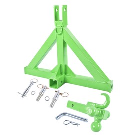 3 Point 2 in Trailer Hitch Receiver Tractor Drawbar Adapter Heavy Duty Steel Green 10000lbs AKWH