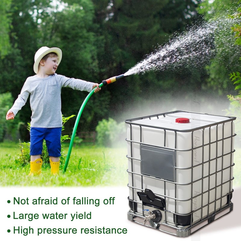 Horiznext 275 330 Gallon IBC Tote Tank Adapter and Water