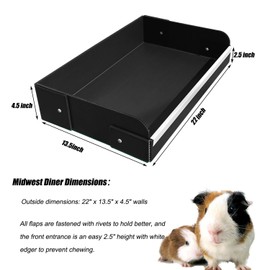 pcprbfk Guinea Pig Litter Box for All C&C and Midwest Cages,Guinea Pig Bedding Litter Box,Guinea Pig Kitchen Area Keep The Guinea Pig Cage Clean and Tidy. (Black, Midwest)