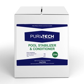 Puri Tech Pool Stabilizer and Conditioner Chlorine Tablet 25 lbs - Chlorine Stabilizer - 100% Cyanuric Acid - Enhance Chlorine Efficiency and Extend Pool Life