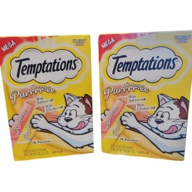 Temptations Creamy Purrrree Cat Treats Variety Pack With Salmon Chicken 16 Pouch