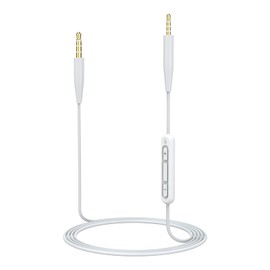 Zosvoses QC35 Inline Mic Compatible with Bose 700 QuietComfort QC25 QC35 QC35II QC45 SoundLink SoundTrue On-Ear Headphones, 3.5mm to 2.5mm Audio Cable with Volume Control, 5ft (White)