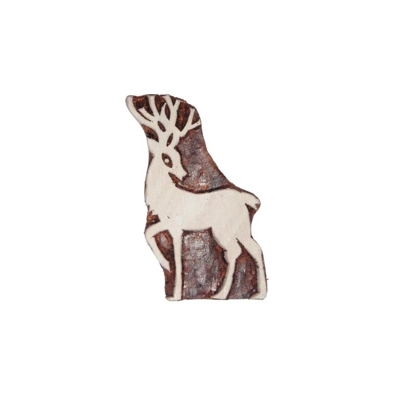 Reindeer Wooden Stamp Indian Hand Carved Printing Block