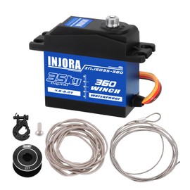 INJORA 35KG Digital Winch Servo with 19mm*11mm Winch Spool Kit for SCX10 PRO, Waterproof 360 Rotation 23T(19mm*11mm)