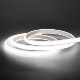 pcningled COB Cuttable LED Strip 2M (6.6ft) IP67 Waterproof AC10W 220V AC 320 LEDs/m Super Brightness, UK Plug with On/Off Switch 6000K (Cold White, 2M)