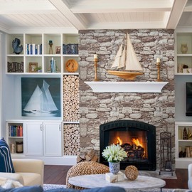 Timeet Brick Wallpaper Peel and Stick Wallpaper Stone Wallpaper Faux Brick Wallpaper 17.3"x236.2" Self Adhesive Removable Wallpaper for Wall Decor