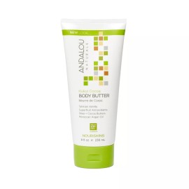 Andalou Naturals Kukui Cocoa Body Butter Nourishing Moisturizer 8 Fl Oz