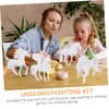 SUPVOX 4Pcs Unicorn Painting DIY Art Craft Figurines for Creative