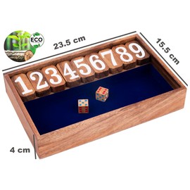 Engelhart - 350121 - Shut The Box for 2 Players - Dice Game - Café Game - Family Game - Ecological Wooden Game - from 6 Years