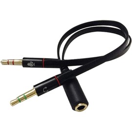 WsjiaboFux Black Cable and Adapter 3.5mm AUX Audio Mic Splitter Cable Earphone Headphone Adapter Female to 2 Male Adapters Headphones, Earbuds and Accessories