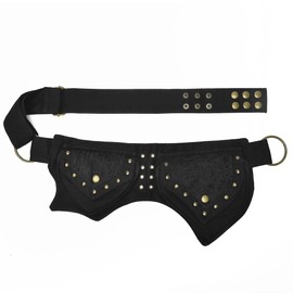 Cotton Fanny Pack for Men Women Thigh Drop Leg Bag Bum Waist Bag Utility Hip Belt Money Bag Womens Travel Outdoors Sports Workout Travelling Black