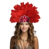 JPXH Feather Headdress Crown with Plumes, Silver Sequined Tiara Design,