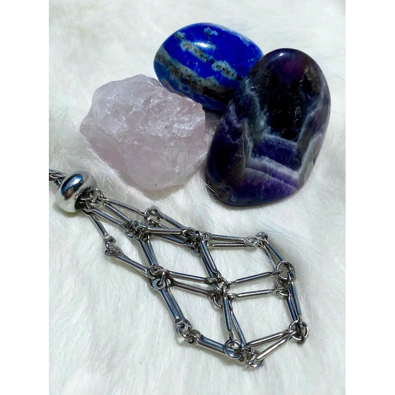 Crystal Holder Necklace Cage for Stone Adjustable Natural Crystal Cage