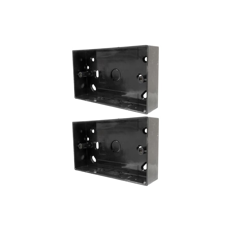 2 x Black Pattress Box Double 32mm PVC Surface 2