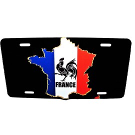 DIGIART INTERNATIONAL FRENCH FRANCE FLAG Gallic rooster Tricolore METAL NOVELTY CAR LICENSE PLATE TAG