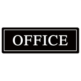 Office Signs - Strong Self-Adhesive Office Door Signs, Quick Installation, No Tools Required, Simple Design Perfect for Your Home and Corporate Offices (9" x 3", Black/White)