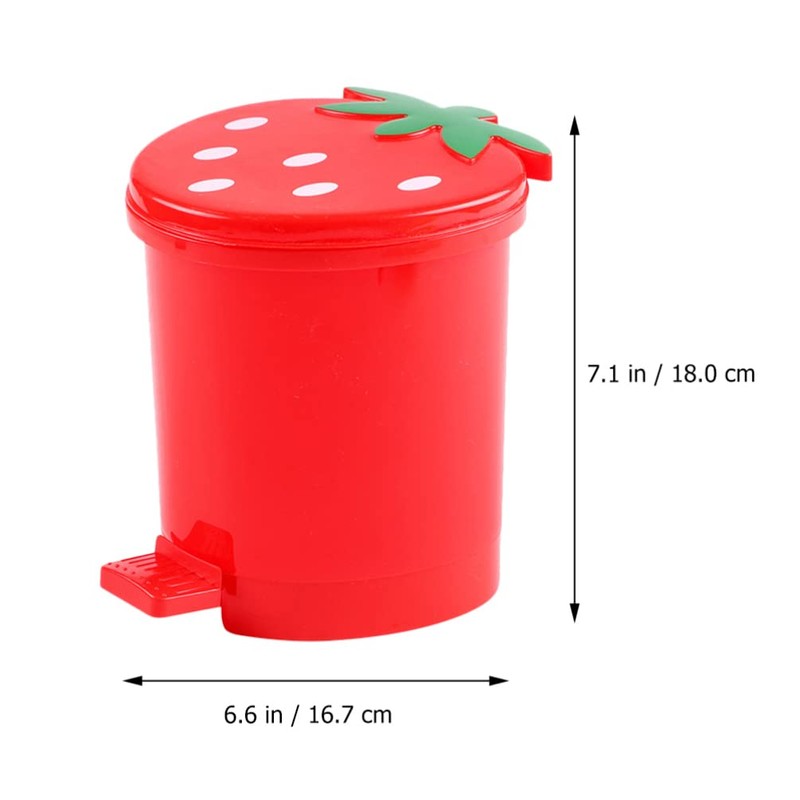 Cute Strawberry Desk Trash Can Mini Garbage Can with Lid