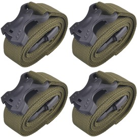 Azarxis Luggage Straps Suitcase Belt Packing Straps Adjustable Fit for Outdoor Products, Sleeping Bag Compression, Bundling, Camping, Travelling Accessories (4PCS - Army Green - 1" W x 53" L)