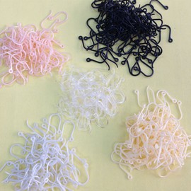 AKOAK 50pc 0.65mm Non-Allergenic Plastic Ear Wire Hooks Earring Findings fit DIY Jewelry (Black)