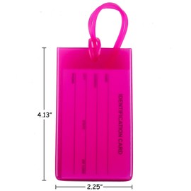 2 Packs Colorful Flexible Travel Luggage Tags for Baggage Bags/Suitcases - Name ID Labels Set for Travel - Rose