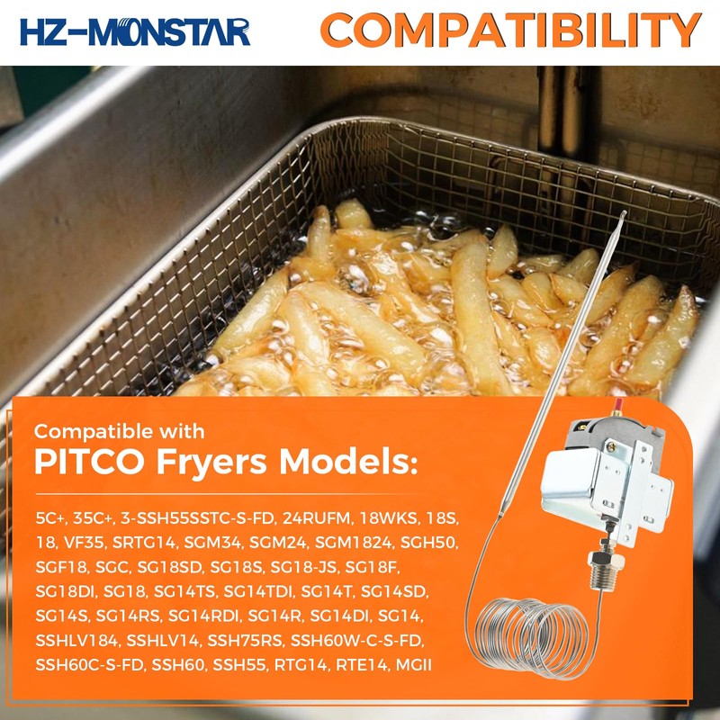 HZ-MONSTAR PP10084 High Limit Thermostat Fryer Switch Lchmo5030 Compatible with