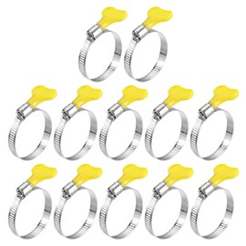 QUARKZMAN Worm Gear Hose Clamp 1 1/4 Inch - 1 3/4 Inch Wrench Type Adjustable Stainless Steel Hose Clamps with Plastic Handle for Safety Hose Pack of 12