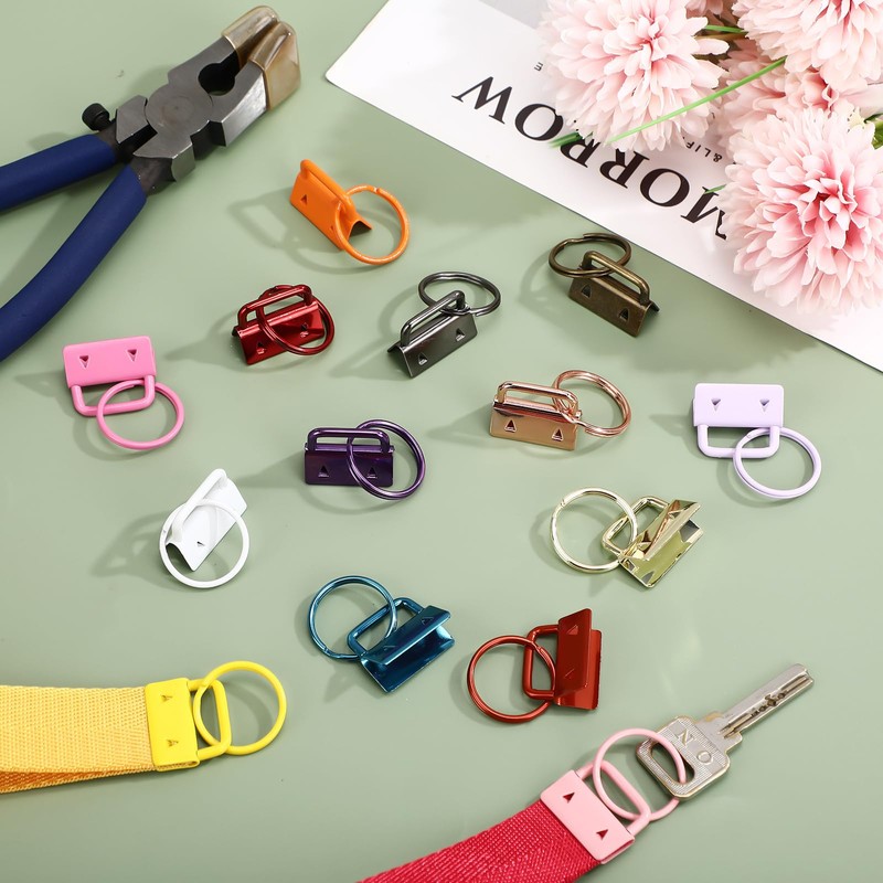 Landical 100 Pcs Key Fob Hardware Set 1 Inch with